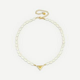 LOVE TRIANGLE Necklace with Freshwater Pearls