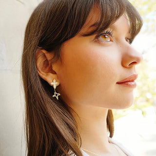 FLOWER CROSS WITH THE SON EARRINGS