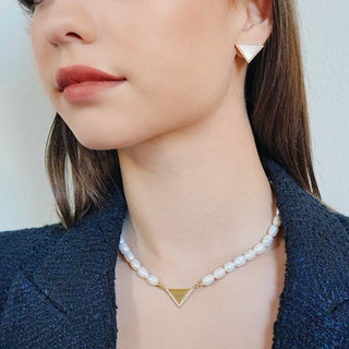 LOVE TRIANGLE Freshwater Pearl Necklace