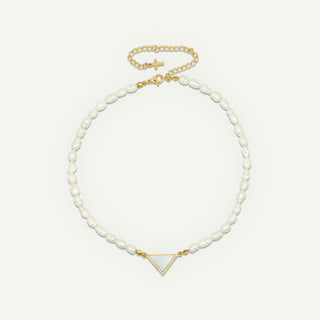 LOVE TRIANGLE Necklace with Freshwater Pearls