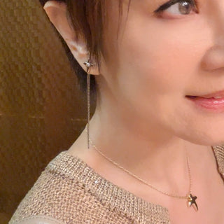 Flower Cross Threader Earrings