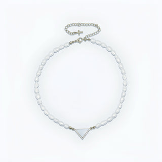 LOVE TRIANGLE Necklace with Freshwater Pearls